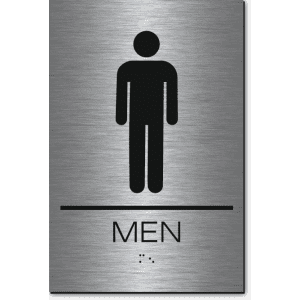 Men Restroom Sign-Steel/Black 1 Unit 